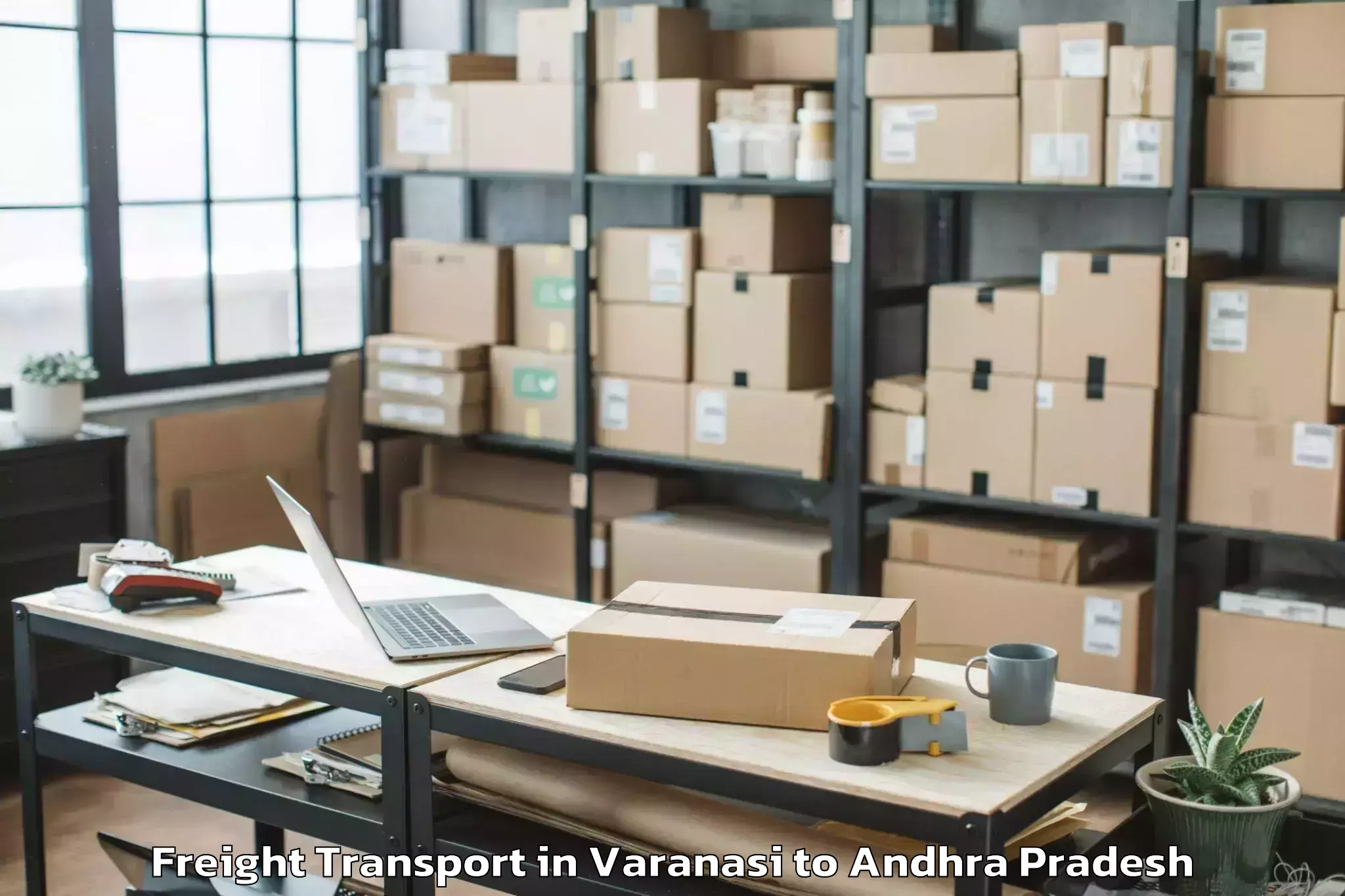 Top Varanasi to Machavaram Freight Transport Available